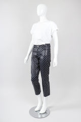 Recess Los Angeles Vintage Ralph Lauren Purple Label Leather Polka Dot Capri Pant