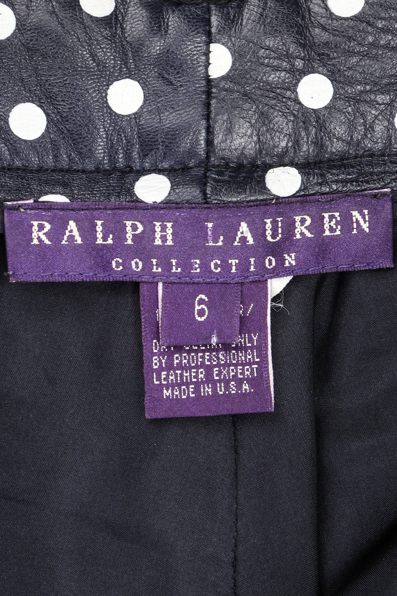 Recess Los Angeles Vintage Ralph Lauren Purple Label Leather Polka Dot Capri Pant