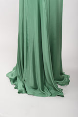 Recess Los Angeles Vintage Ralph Laurent Purple Label One-Shoulder Draped Silk Gown