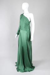 Recess Los Angeles Vintage Ralph Laurent Purple Label One-Shoulder Draped Silk Gown