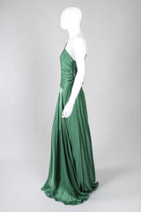 Recess Los Angeles Vintage Ralph Laurent Purple Label One-Shoulder Draped Silk Gown