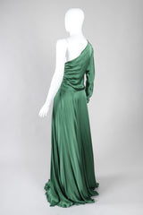 Recess Los Angeles Vintage Ralph Laurent Purple Label One-Shoulder Draped Silk Gown