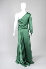 Recess Los Angeles Vintage Ralph Laurent Purple Label One-Shoulder Draped Silk Gown