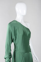 Recess Los Angeles Vintage Ralph Laurent Purple Label One-Shoulder Draped Silk Gown