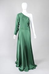 Recess Los Angeles Vintage Ralph Laurent Purple Label One-Shoulder Draped Silk Gown