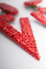 Richard Kerr Crystal Geometric V Drop Earrings