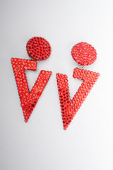 Richard Kerr Crystal Geometric V Drop Earrings