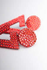 Richard Kerr Crystal Geometric V Drop Earrings