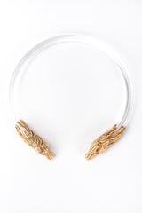 Recess Los Angeles Vintage Remy Lucite Clear Choker Brass Horse Heads