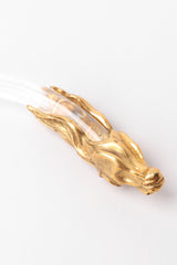 Recess Los Angeles Vintage Remy Lucite Clear Choker Brass Horse Heads