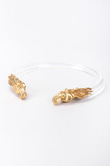 Recess Los Angeles Vintage Remy Lucite Clear Choker Brass Horse Heads