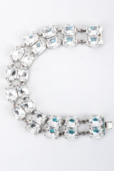 Vintage Rena Lange Beveled Crystal Choker Silver Collar Box Clasp