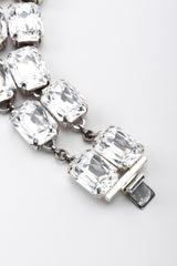 Vintage Rena Lange Beveled Crystal Choker Silver Collar Box Clasp