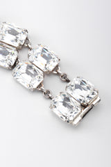 Vintage Rena Lange Beveled Crystal Choker Silver Collar Box Clasp