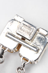 Vintage Rena Lange Beveled Crystal Choker Silver Collar Box Clasp