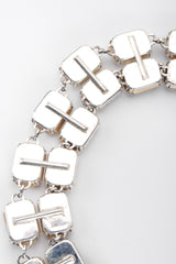 Vintage Rena Lange Beveled Crystal Choker Silver Collar Box Clasp