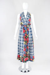 Recess Los Angeles Designer Consignment Vintage Rena Lange Four-Piece Floral Plaid Phumzile Mlambo-Ngcuka Portrait Ensemble