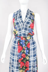 Recess Los Angeles Designer Consignment Vintage Rena Lange Four-Piece Floral Plaid Phumzile Mlambo-Ngcuka Portrait Ensemble