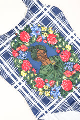 Recess Los Angeles Designer Consignment Vintage Rena Lange Four-Piece Floral Plaid Phumzile Mlambo-Ngcuka Portrait Ensemble