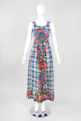 Recess Los Angeles Designer Consignment Vintage Rena Lange Four-Piece Floral Plaid Phumzile Mlambo-Ngcuka Portrait Ensemble