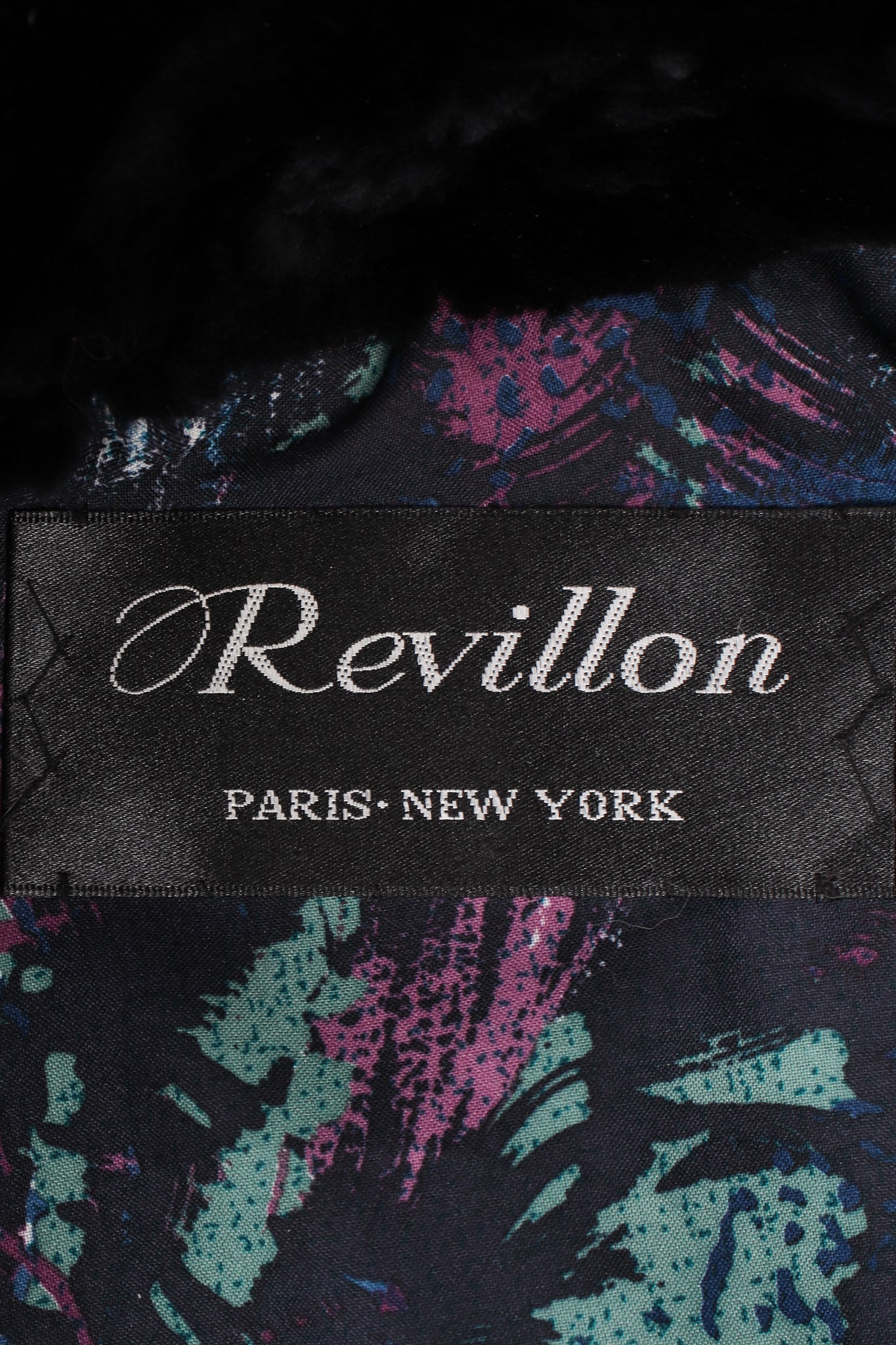 Vintage Revillon Chevron Stripe Toggle Fur Coat label at Recess Los Angeles