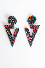 Vintage Richard Kerr Rainbow Split Triangle Earrings front flat @ Recess LA
