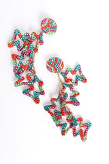 Vintage Richard Kerr Long Abstract Rhinestone Drop Earrings at Recess Los Angeles