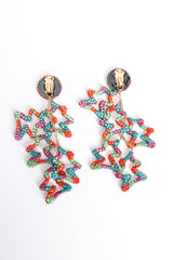 Vintage Richard Kerr Long Abstract Rhinestone Drop Earrings backside at Recess Los Angeles