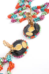 Vintage Richard Kerr Long Abstract Rhinestone Drop Earrings backside at Recess Los Angeles