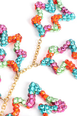 Vintage Richard Kerr Long Abstract Rhinestone Drop Earrings chain detail at Recess LA