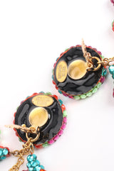 Vintage Richard Kerr Long Abstract Rhinestone Drop Earrings signature cartoche at Recess LA