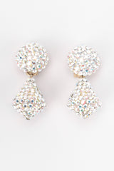 Recess Los Angeles Vintage Richard Kerr Swarovski AB Aurora Borealis Crystal Kiss Drop Earrings