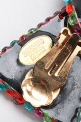 Recess Los Angeles Vintage Richard Kerr Tropical Crystal Triangle Point Wavy Hoop Earrings