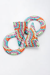 Recess Los Angeles Vintage Richard Kerr Tropical Crystal Triangle Point Wavy Hoop Earrings