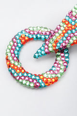 Recess Los Angeles Vintage Richard Kerr Tropical Crystal Triangle Point Wavy Hoop Earrings