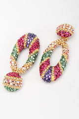 Recess Los Angeles Vintage Richard Kerr Crystal Oval Hoop Drop Clip On Earrings Jasmine Aladdin