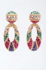 Recess Los Angeles Vintage Richard Kerr Crystal Oval Hoop Drop Clip On Earrings Jasmine Aladdin