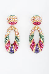 Recess Los Angeles Vintage Richard Kerr Crystal Oval Hoop Drop Clip On Earrings Jasmine Aladdin