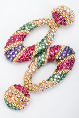 Recess Los Angeles Vintage Richard Kerr Crystal Oval Hoop Drop Clip On Earrings Jasmine Aladdin