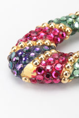 Recess Los Angeles Vintage Richard Kerr Crystal Oval Hoop Drop Clip On Earrings