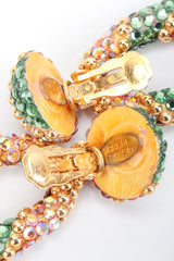 Recess Los Angeles Vintage Richard Kerr Crystal Oval Hoop Drop Clip On Earrings