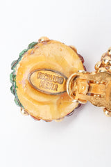 Recess Los Angeles Vintage Richard Kerr Crystal Oval Hoop Drop Clip On Earrings