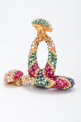 Recess Los Angeles Vintage Richard Kerr Crystal Oval Hoop Drop Clip On Earrings