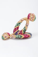 Recess Los Angeles Vintage Richard Kerr Crystal Oval Hoop Drop Clip On Earrings