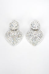 Recess Designer Consignment Vintage Richard Kerr Crystal Heart Drop Earrings Los Angeles Resale