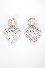 Recess Designer Consignment Vintage Richard Kerr Crystal Heart Drop Earrings Los Angeles Resale