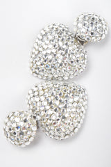 Recess Designer Consignment Vintage Richard Kerr Crystal Heart Drop Earrings Los Angeles Resale