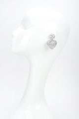 Recess Designer Consignment Vintage Richard Kerr Crystal Heart Drop Earrings Los Angeles Resale