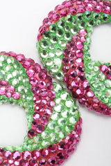 Recess Los Angeles Vintage Richard Kerr Purple Green 90s Swirled Hoop Earrings