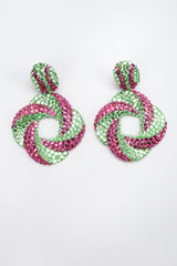 Recess Los Angeles Vintage Richard Kerr Purple Green 90s Swirled Hoop Earrings